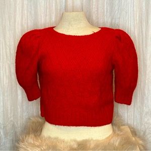 Vintage Red Crop Sweater